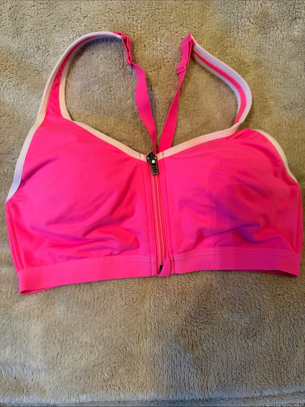 Victorias Secret Pink Front-Zip Women's Sports Bra. 34c